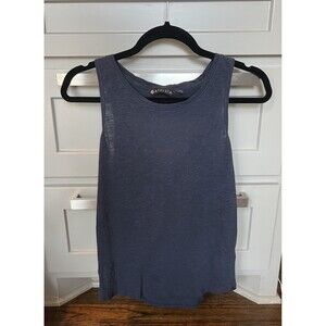 ATHLETA Daily Cowl Tank Size Small Navy Blue Open Back Detail Workout Yoga Women